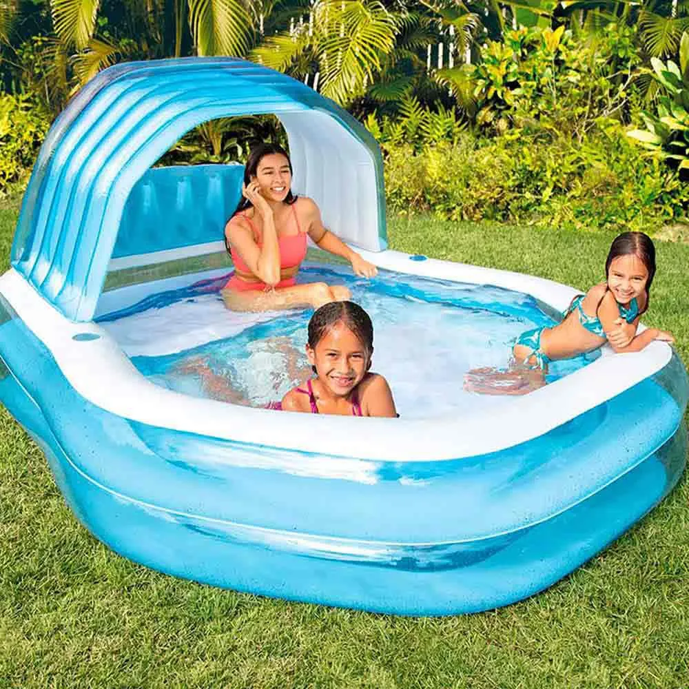 Intex 229x191x135 Cm Rechteckiges Aufblasbares Schwimmbad, Blue / white, 530L Intex 229x191x135 Cm Rechteckiges Aufblasbares Schwimmbad, Blue / white, 530L