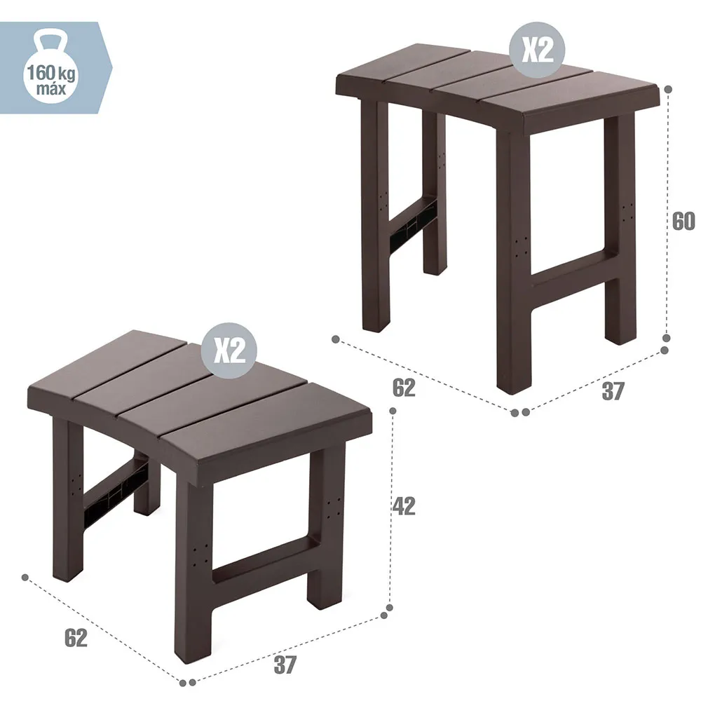 Intex 55096 Bench 4 Units Whirlpool-zubehör, Brown, 62 x 37 x 42/62 x 37 x 60cm Intex 55096 Bench 4 Units Whirlpool-zubehör, Brown, 62 x 37 x 42/62 x 37 x 60cm