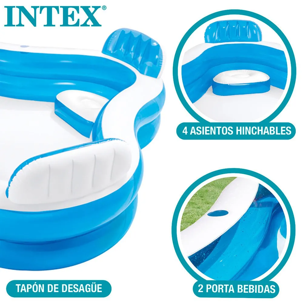 Intex Aufblasbarer Pool Mit Sitzen, White, 990L Intex Aufblasbarer Pool Mit Sitzen, White, 990L