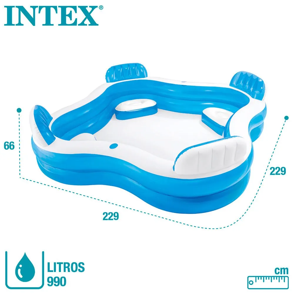 Intex Aufblasbarer Pool Mit Sitzen, White, 990L Intex Aufblasbarer Pool Mit Sitzen, White, 990L