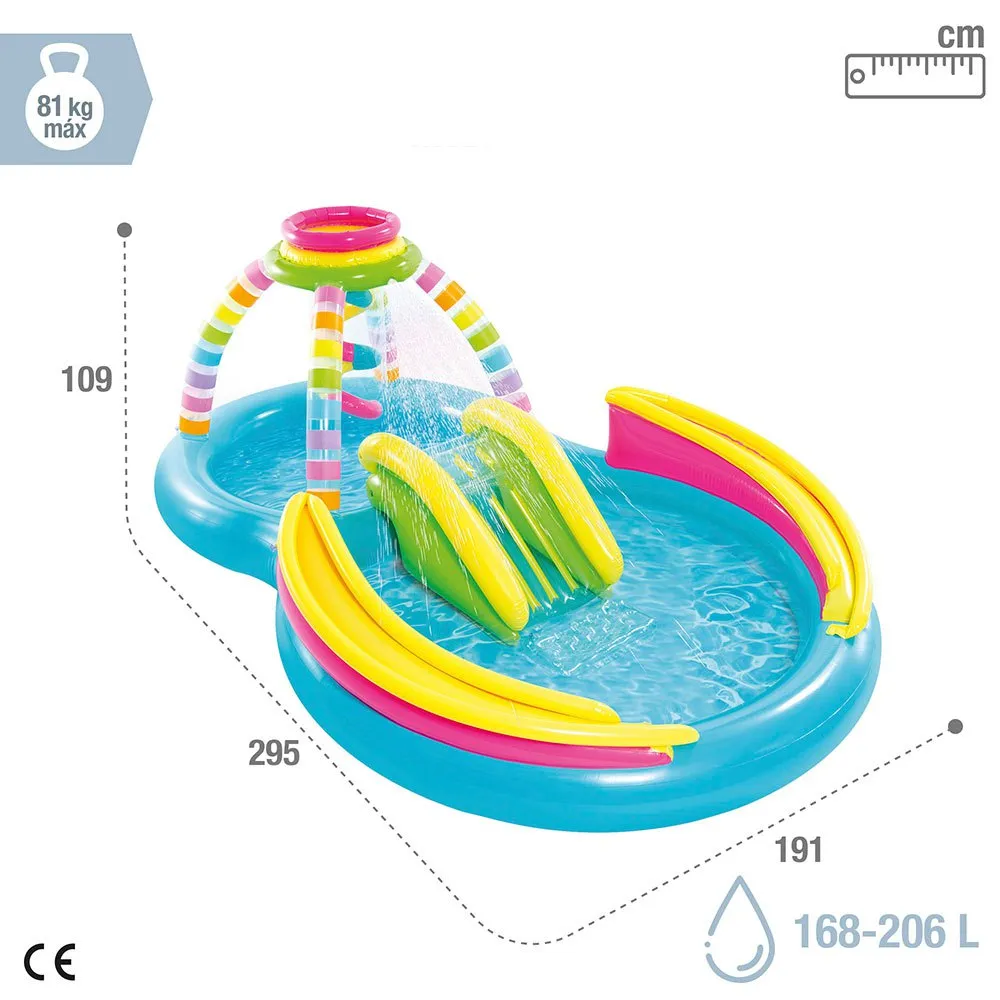 Intex Aufblasbarer Pool Rainbow Games Mit Rutsche 206l 2.95x1.91x1.09 Cm, Multicolor, One Size Intex Aufblasbarer Pool Rainbow Games Mit Rutsche 206l 2.95x1.91x1.09 Cm, Multicolor, One Size