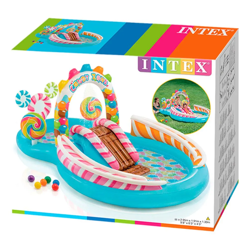 Intex Aufblasbares Spielcenter Süßigkeitenzone Pool, Multicolor, 295 x 191 x 130cm Intex Aufblasbares Spielcenter Süßigkeitenzone Pool, Multicolor, 295 x 191 x 130cm