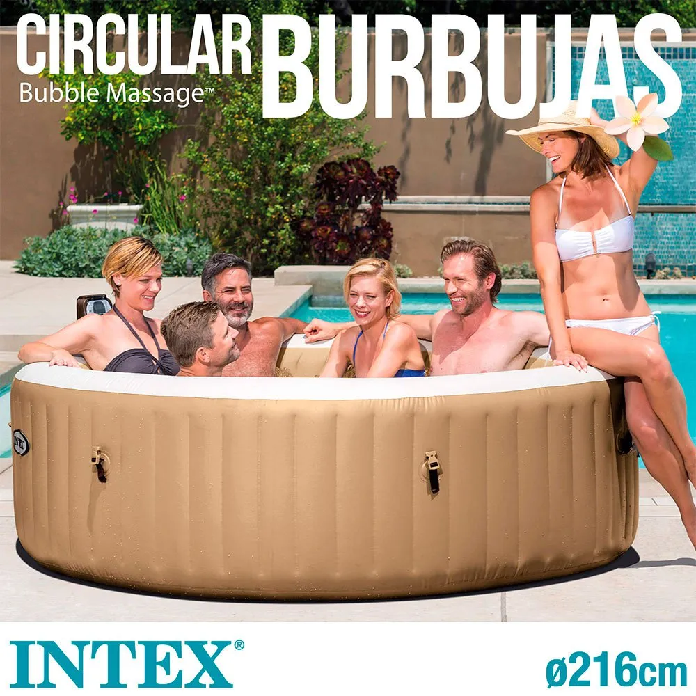 Intex Bubble Massage Purespa Pool, Brown / beige, 6 People Intex Bubble Massage Purespa Pool, Brown / beige, 6 People