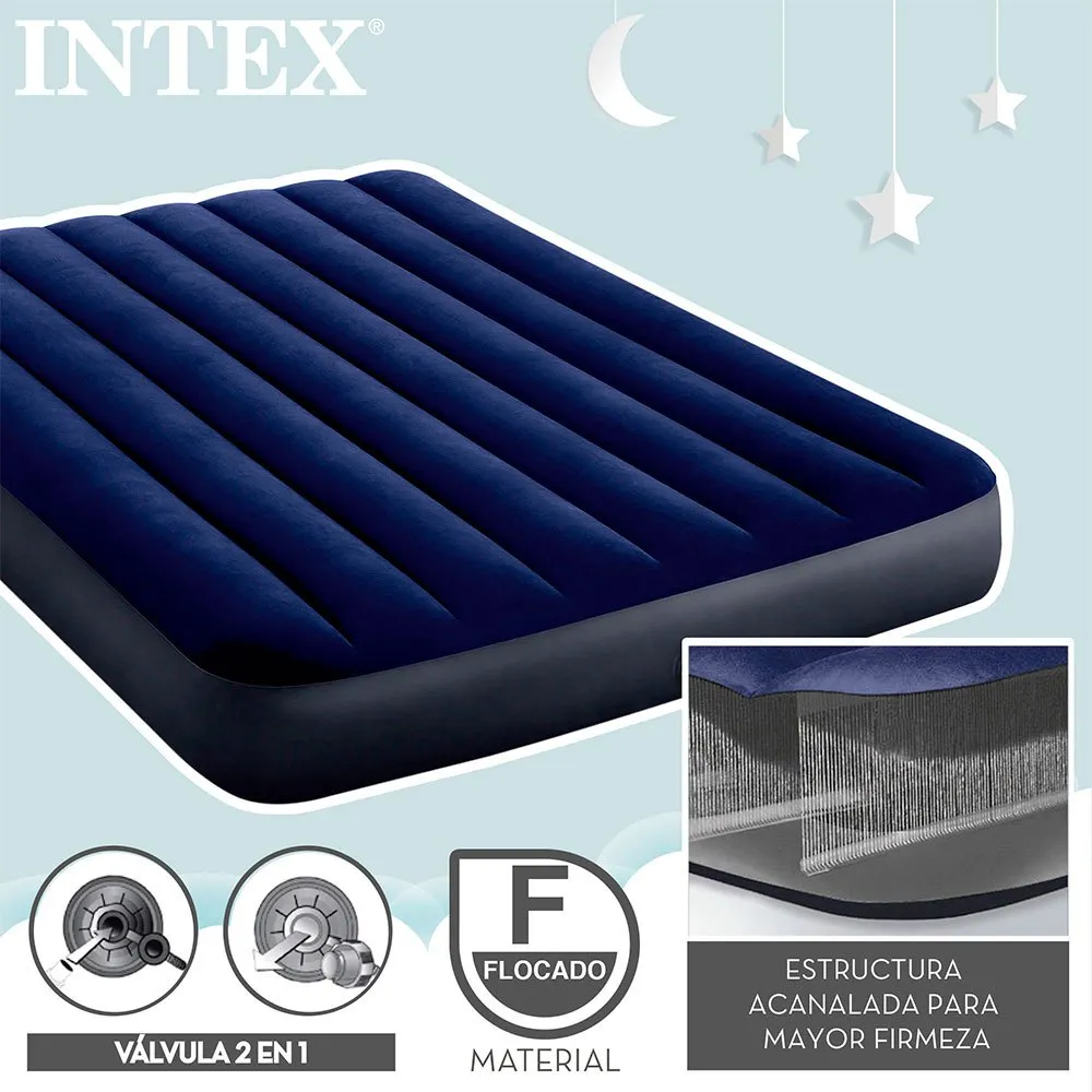 Intex Dura-beam Classic Downy Doppel-luftbett, Blue, 191 x 137 x 25cm Intex Dura-beam Classic Downy Doppel-luftbett, Blue, 191 x 137 x 25cm
