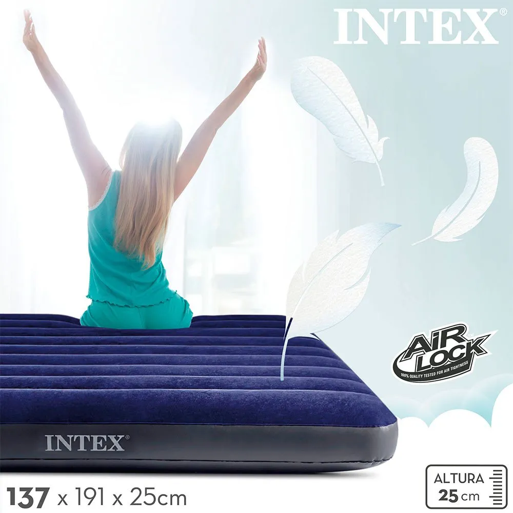 Intex Dura-beam Classic Downy Doppel-luftbett, Blue, 191 x 137 x 25cm Intex Dura-beam Classic Downy Doppel-luftbett, Blue, 191 x 137 x 25cm