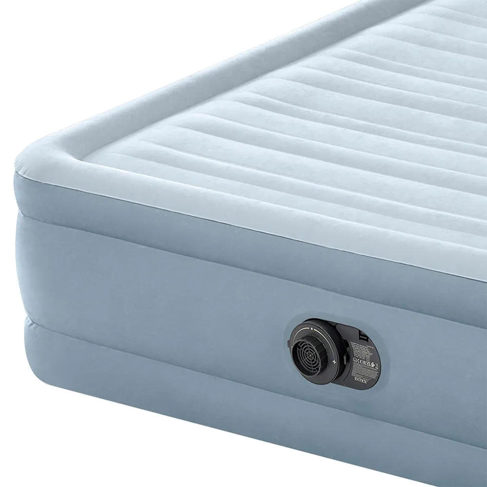 Intex Dura-beam Deluxe Plush Queen Size With Headboard Doppel-luftbett, Grey, 152 x 236 x 86cm