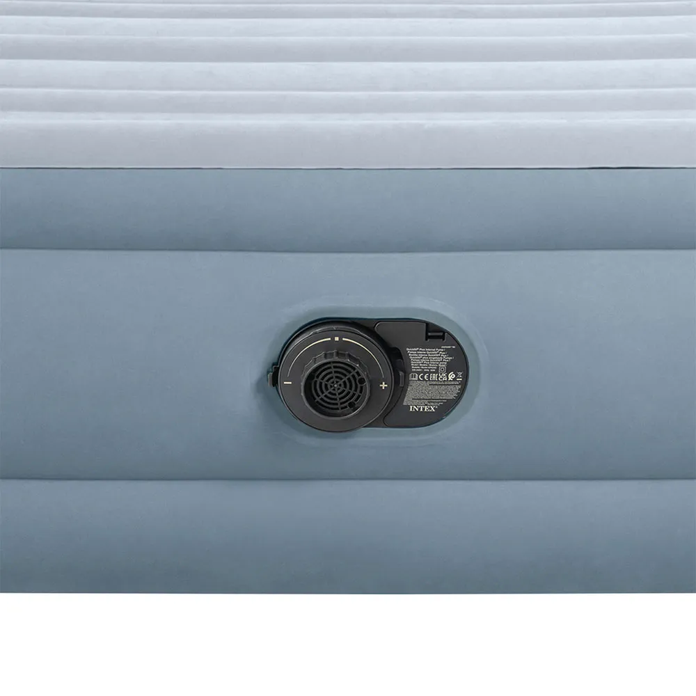 Intex Dura-beam Deluxe Plush Queen Size With Headboard Doppel-luftbett, Grey, 152 x 236 x 86cm