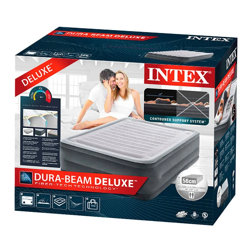 Intex Dura-beam Plus Comfortplush Luftmatratze, Grey, 152 x 203 x 56cm Intex Dura-beam Plus Comfortplush Luftmatratze, Grey, 152 x 203 x 56cm