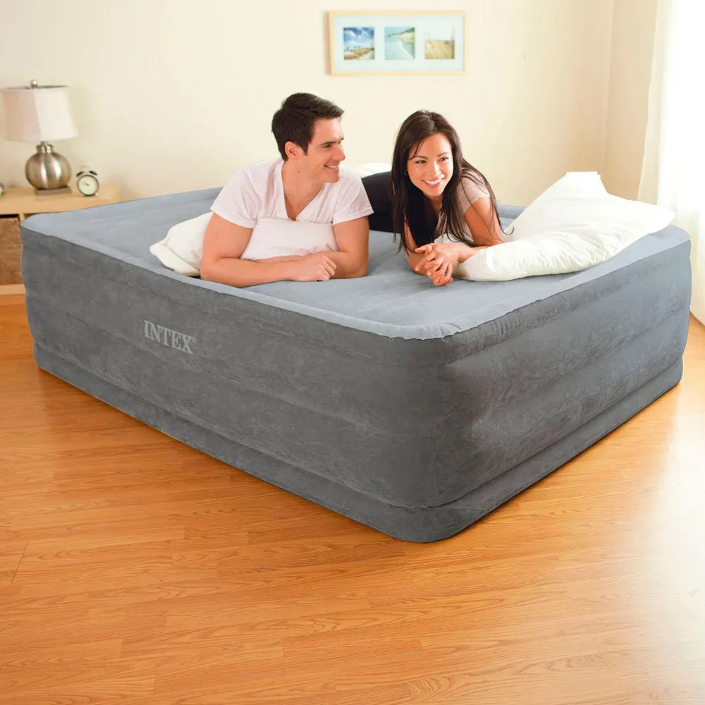 Intex Dura-beam Plus Comfortplush Luftmatratze, Grey, 152 x 203 x 56cm Intex Dura-beam Plus Comfortplush Luftmatratze, Grey, 152 x 203 x 56cm