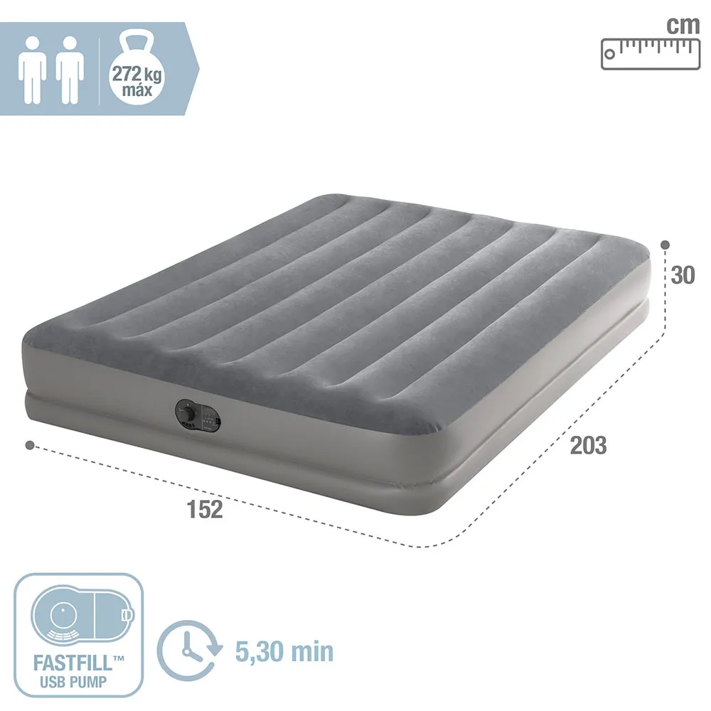 Intex Dura Beam Queen Luftmatratze, Grey, One Size Intex Dura Beam Queen Luftmatratze, Grey, One Size