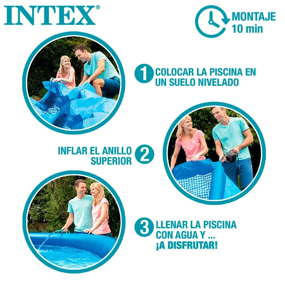 Intex Easy Set Aufblasbarer Pool 244x61 Cm, Blue, 244 x 61cm