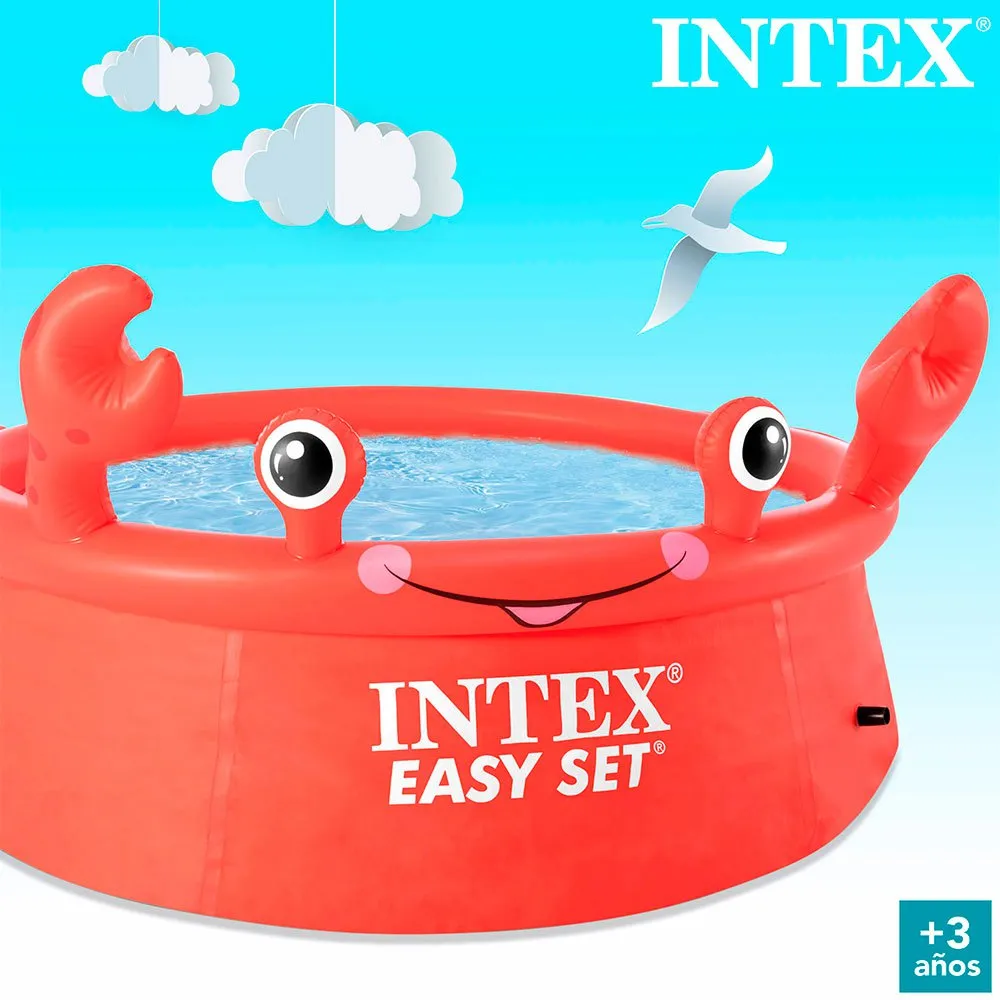 Intex Easy Set Crab Ø183x51cm Runder Aufblasbarer Pool, Red, 183 x 51cm