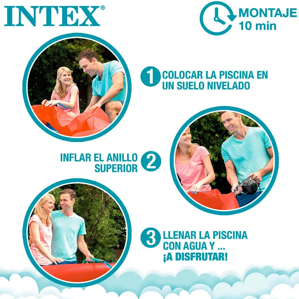 Intex Easy Set Crab Ø183x51cm Runder Aufblasbarer Pool, Red, 183 x 51cm