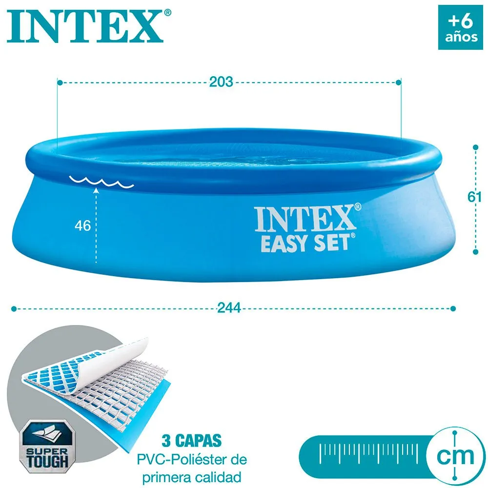 Intex Einfaches Set Mit Filterkartuschenpumpe Pool 244x61 Cm, Blue, 244 x 61cm Intex Einfaches Set Mit Filterkartuschenpumpe Pool 244x61 Cm, Blue, 244 x 61cm