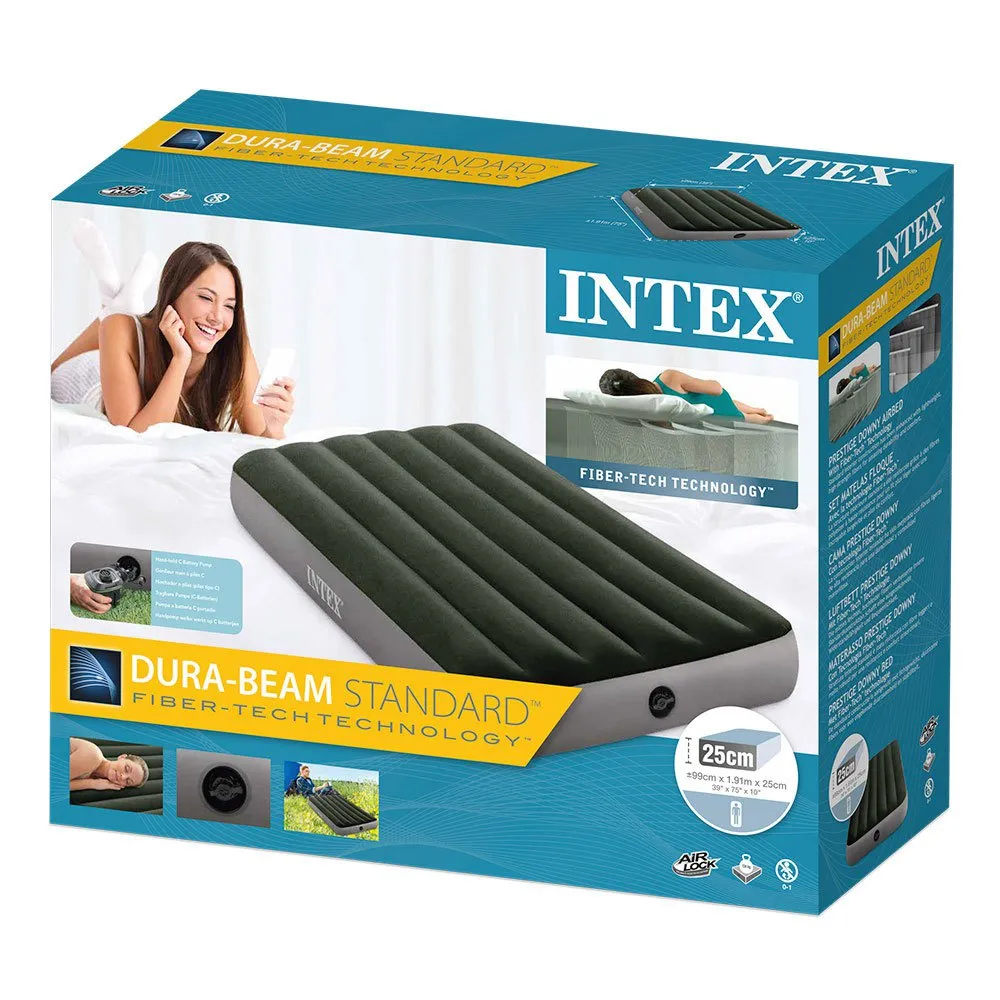 Intex Einzelne Luftmatratze Mit Ventilator Und Fibertech, Multicolor, One Size Intex Einzelne Luftmatratze Mit Ventilator Und Fibertech, Multicolor, One Size