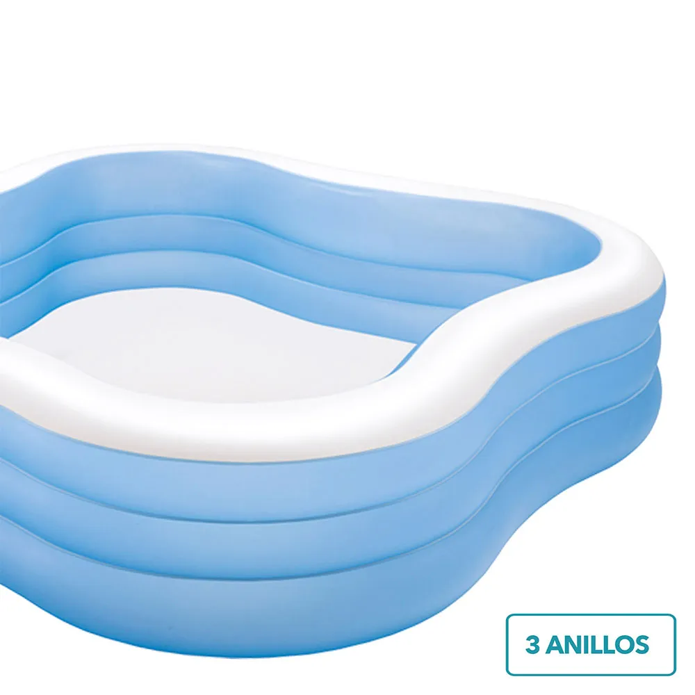Intex Familienpool, White / blue, 229 x 229 x 56cm Intex Familienpool, White / blue, 229 x 229 x 56cm
