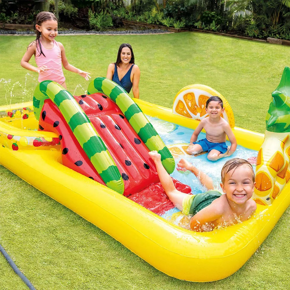 Intex Frucht-spielzentrum Mit Rutsche Und Planschbecken Mit Sprinkler unisex, Multi, 191 x 244 x 91cm