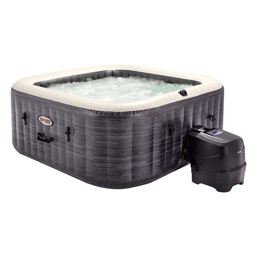 Intex Greystone Deluxe 175x175x71 Cm Aufblasbarer Whirlpool, Grey, 795L Intex Greystone Deluxe 175x175x71 Cm Aufblasbarer Whirlpool, Grey, 795L