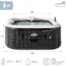 Intex Greystone Deluxe 175x175x71 Cm Aufblasbarer Whirlpool, Grey, 795L