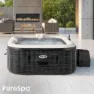 Intex Greystone Deluxe 175x175x71 Cm Aufblasbarer Whirlpool, Grey, 795L