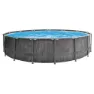 Intex Greywood Prism Premium Ø 457x122 Cm Stahl Runder Aufstellpool, Grey / blue, 16805L