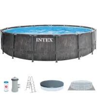 Intex Greywood Prism Premium Ø 457x122 Cm Stahl Runder Aufstellpool unisex Intex Greywood Prism Premium Ø 457x122 Cm Stahl Runder Aufstellpool unisex