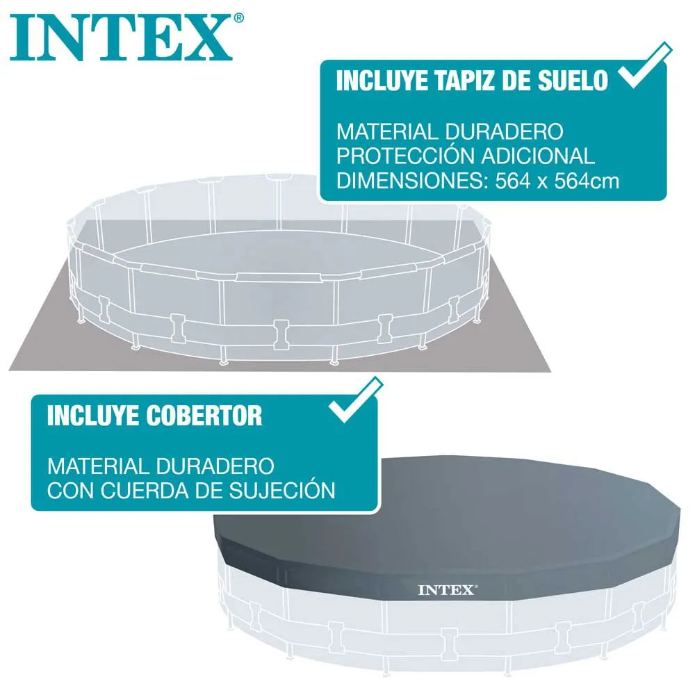 Intex Greywood Prism Premium Ø 549x122 Cm Stahl Runder Aufstellpool, Grey / blue, 24311L Intex Greywood Prism Premium Ø 549x122 Cm Stahl Runder Aufstellpool, Grey / blue, 24311L