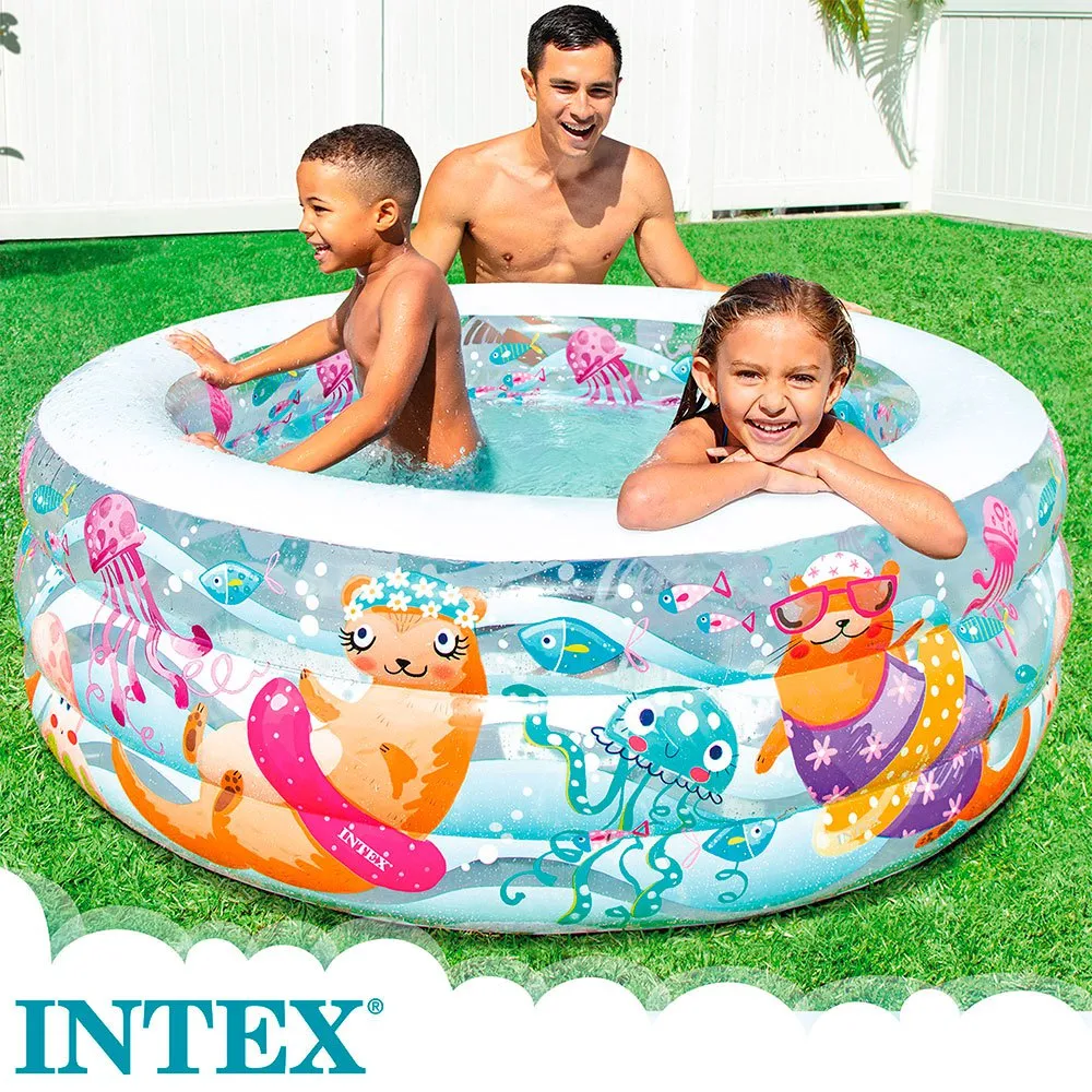 Intex Inflatable Aquarium Pool, Clear / multicolor, 153 x 56cm Intex Inflatable Aquarium Pool, Clear / multicolor, 153 x 56cm