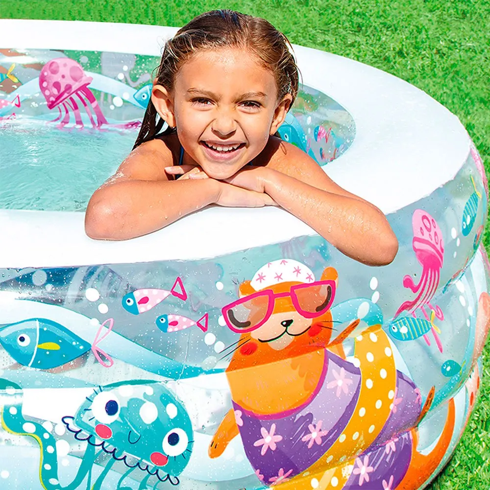 Intex Inflatable Aquarium Pool, Clear / multicolor, 153 x 56cm Intex Inflatable Aquarium Pool, Clear / multicolor, 153 x 56cm