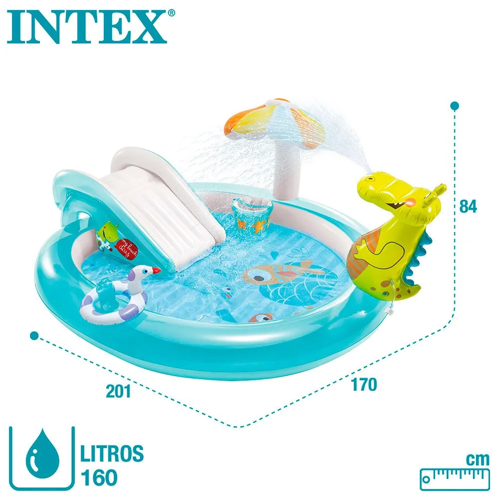 Intex Krokodil-spielzentrum Mit Rutsche Und Pool, Multicolor, 201 x 17 x 84cm Intex Krokodil-spielzentrum Mit Rutsche Und Pool, Multicolor, 201 x 17 x 84cm