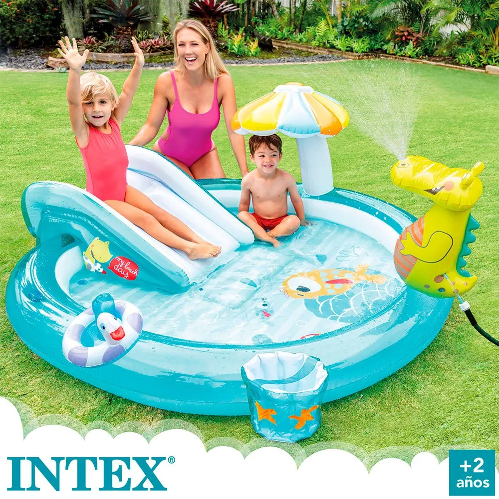 Intex Krokodil-spielzentrum Mit Rutsche Und Pool, Multicolor, 201 x 17 x 84cm Intex Krokodil-spielzentrum Mit Rutsche Und Pool, Multicolor, 201 x 17 x 84cm