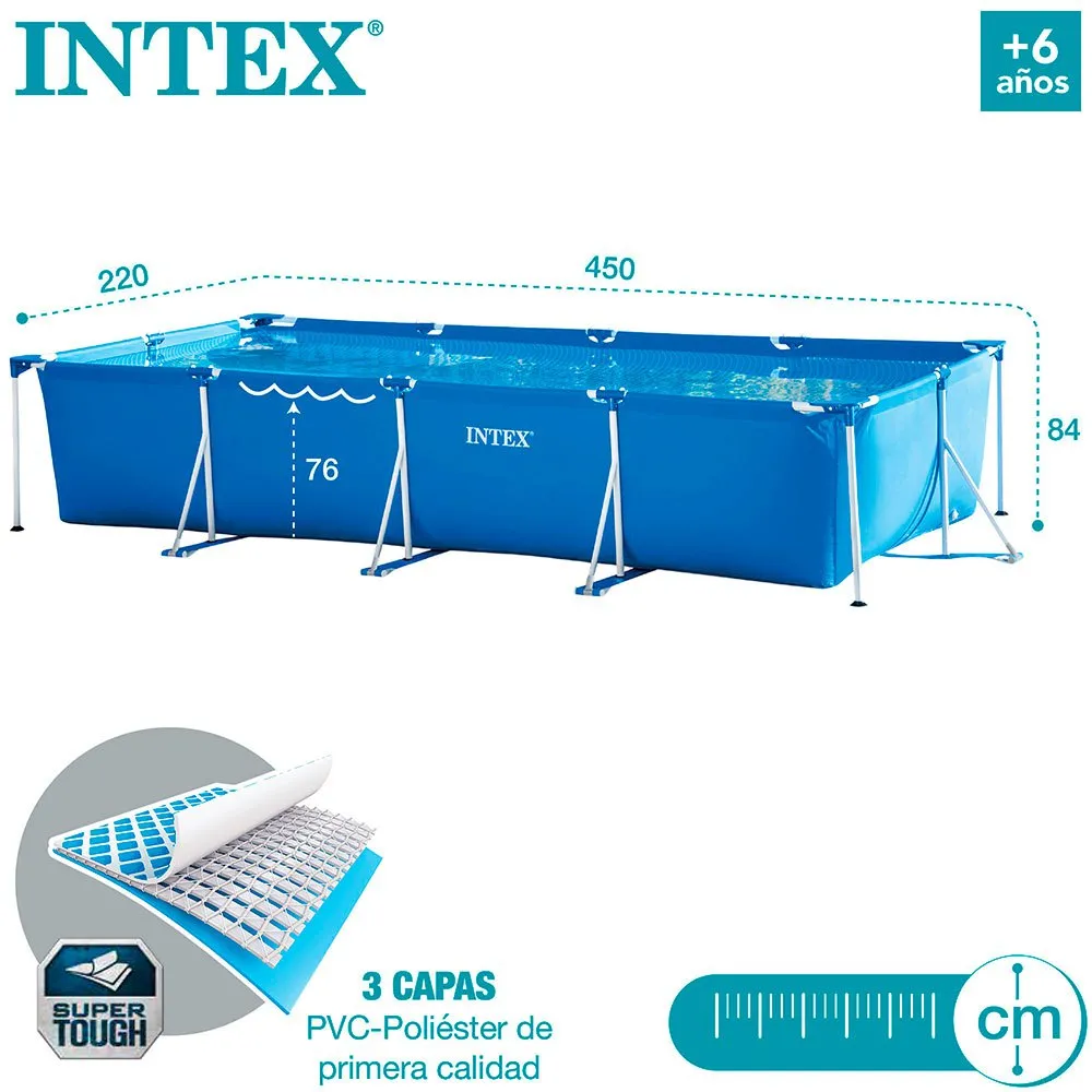 Intex Metallrahmen Mit Kartuschenfilter-pumpen-pool 450x220x84 Cm, Blue, 450 x 220 x 84cm Intex Metallrahmen Mit Kartuschenfilter-pumpen-pool 450x220x84 Cm, Blue, 450 x 220 x 84cm