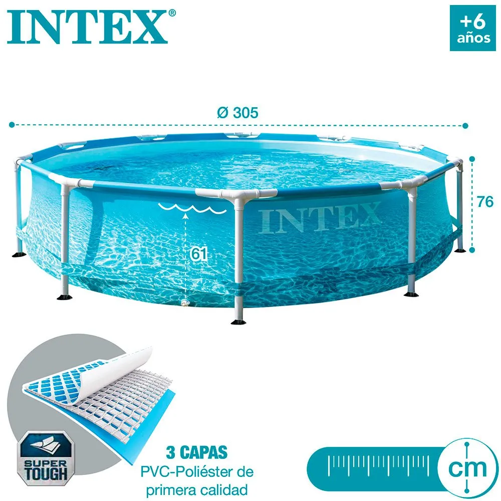 Intex Metallrahmenpool Für Den Strand 305x76 Cm, Blue, 305 x 76cm Intex Metallrahmenpool Für Den Strand 305x76 Cm, Blue, 305 x 76cm