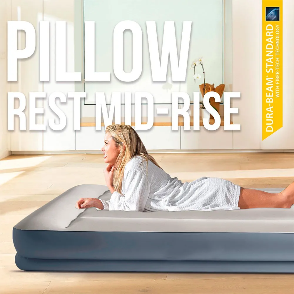 Intex Midrise Dura-beam Standard Pillow Rest Luftmatratze, Grey, 99 x 191 x 30cm Intex Midrise Dura-beam Standard Pillow Rest Luftmatratze, Grey, 99 x 191 x 30cm