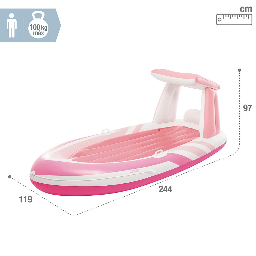 Intex Pink Paradise 244x119x97 Cm Luftmatratze Für Pool, Pink / white, One Size Intex Pink Paradise 244x119x97 Cm Luftmatratze Für Pool, Pink / white, One Size