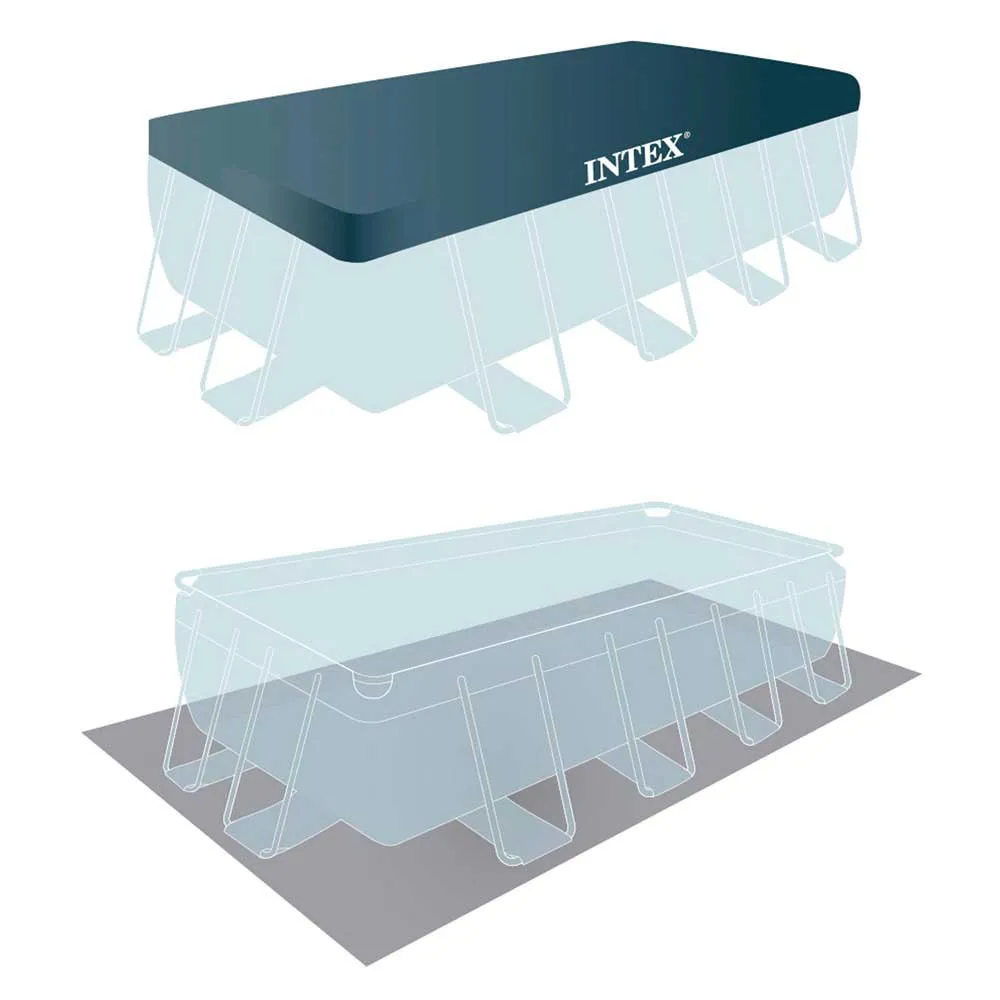 Intex Prism 488x244x107 Cm Stahl Rechteckiger Aufstellpool Mit Rahmen, Grey / blue, 10874L Intex Prism 488x244x107 Cm Stahl Rechteckiger Aufstellpool Mit Rahmen, Grey / blue, 10874L