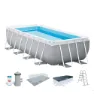 Intex Prism 488x244x107 Cm Stahl Rechteckiger Aufstellpool Mit Rahmen, Grey / blue, 10874L
