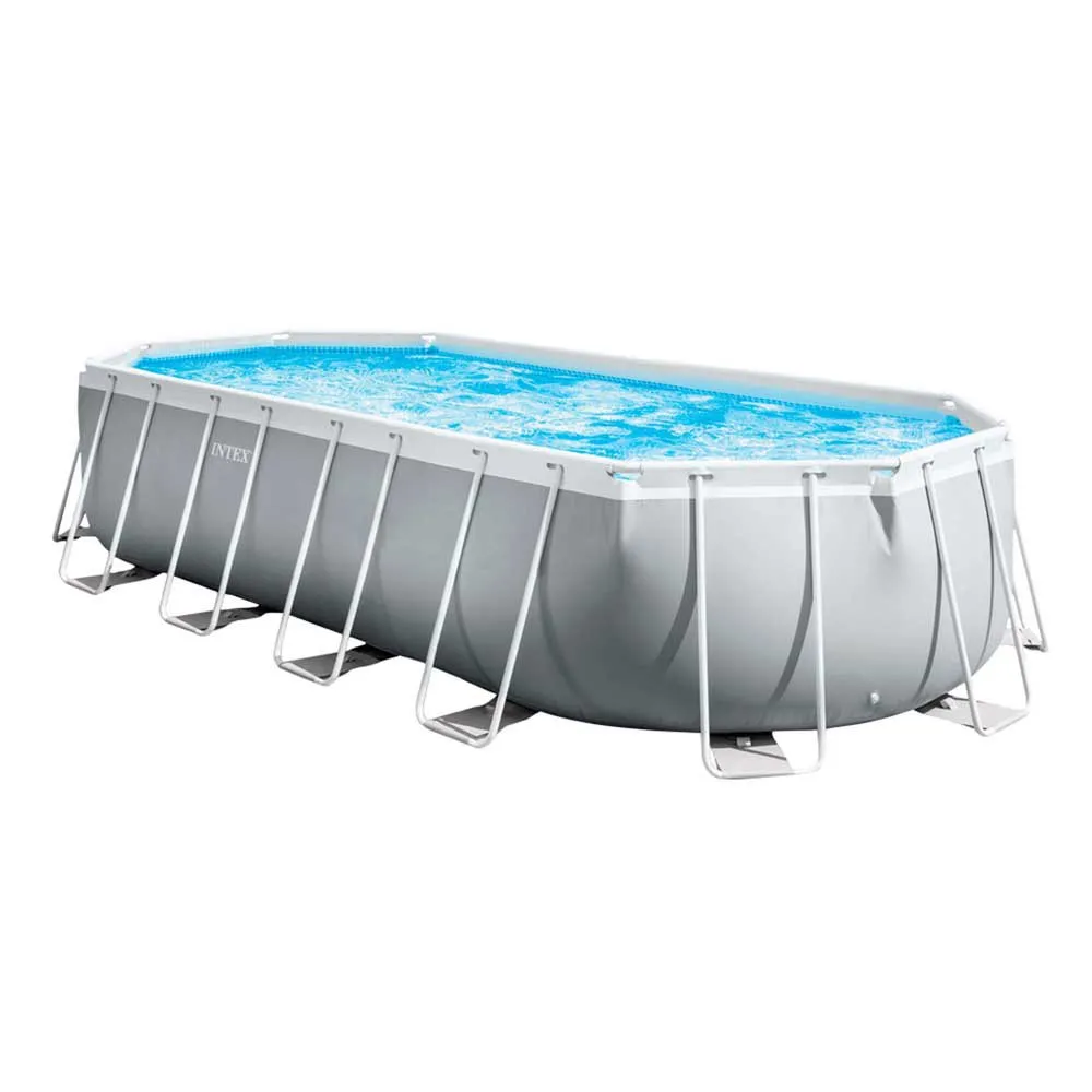 Intex Prism 610x305x122 Cm Stahl Ovaler Poolrahmen Oberirdisch, Grey / blue, 18202L Intex Prism 610x305x122 Cm Stahl Ovaler Poolrahmen Oberirdisch, Grey / blue, 18202L