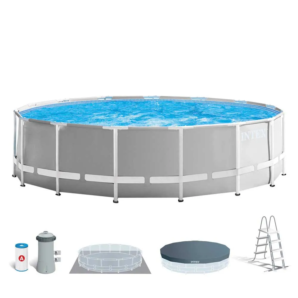 Intex Prism Ø 457x122 Cm Stahl Runder Aufstellpool, Grey / blue, 16805L Intex Prism Ø 457x122 Cm Stahl Runder Aufstellpool, Grey / blue, 16805L