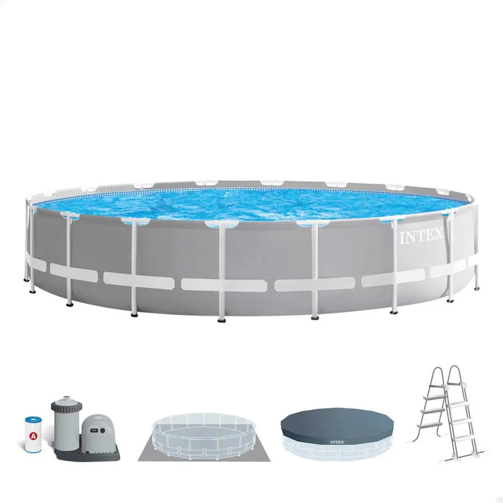 Intex Prism Ø 549x122 Cm Stahl Runder Aufstellpool, Grey / blue, 24311L Intex Prism Ø 549x122 Cm Stahl Runder Aufstellpool, Grey / blue, 24311L