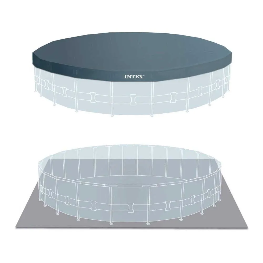 Intex Prism Ø 549x122 Cm Stahl Runder Aufstellpool unisex, Grey / blue, 24311L