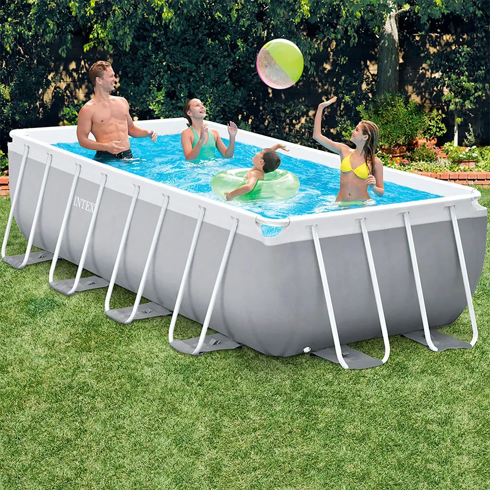 Intex Prisma Frame Rectangular Above Ground With Filter Pool, 400 x 200 x 100cm Intex Prisma Frame Rectangular Above Ground With Filter Pool, 400 x 200 x 100cm
