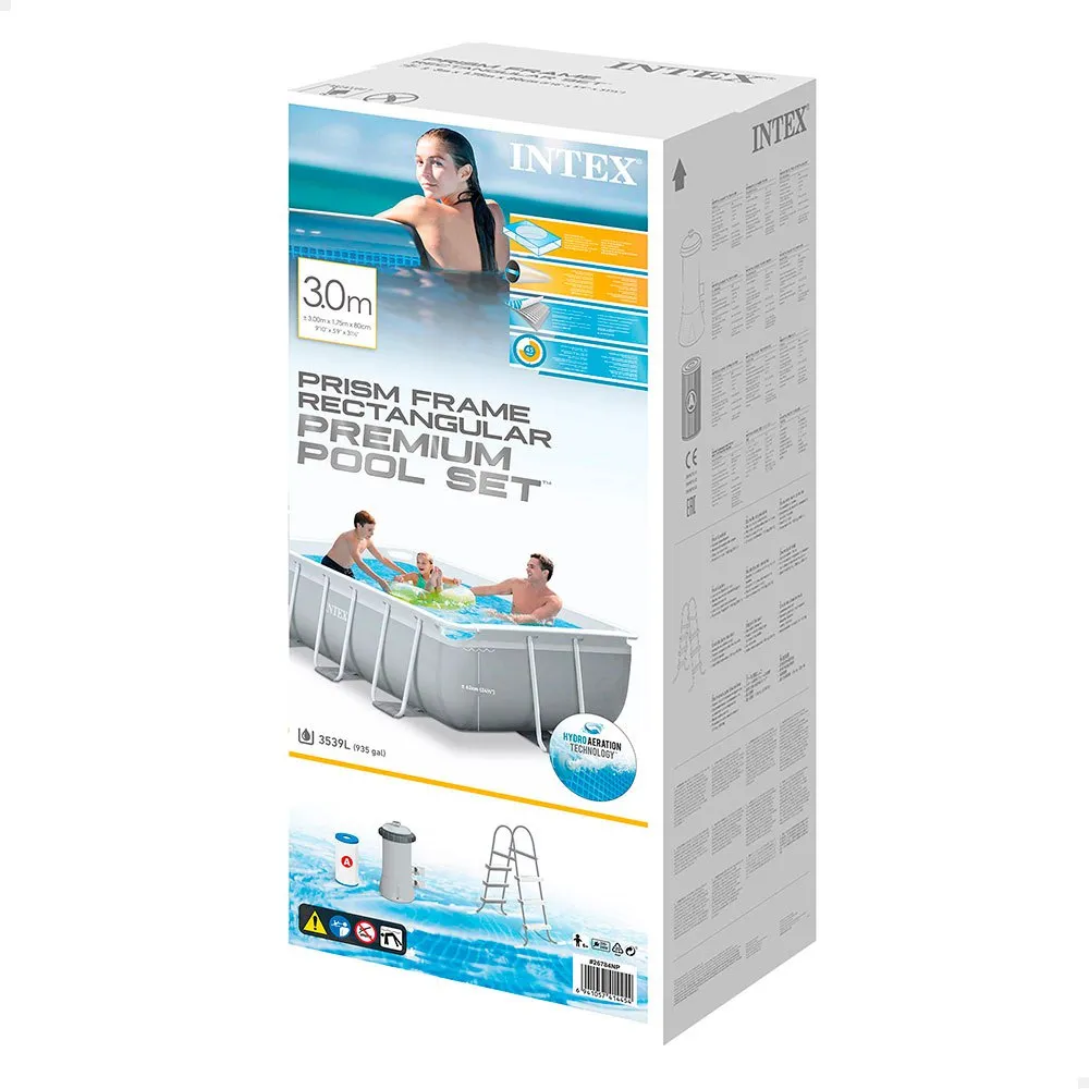 Intex Prisma Frame Rectangular With Filter Pool, 300 x 175 x 80cm Intex Prisma Frame Rectangular With Filter Pool, 300 x 175 x 80cm