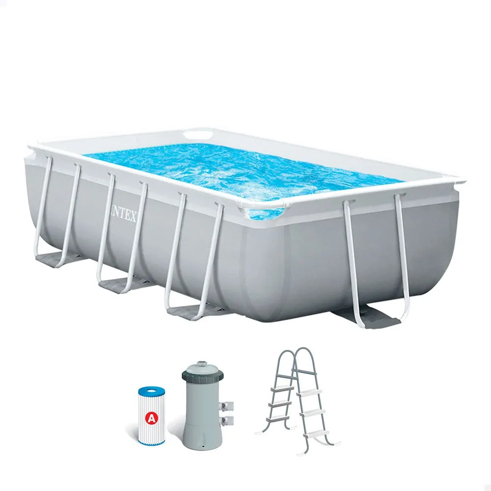 Intex Prisma Frame Rectangular With Filter Pool, 300 x 175 x 80cm Intex Prisma Frame Rectangular With Filter Pool, 300 x 175 x 80cm