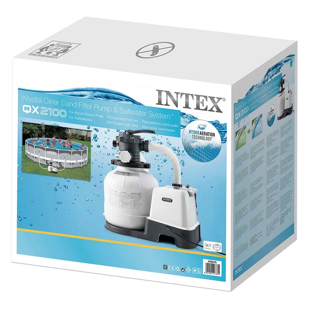 Intex Qx2100-behandlungsanlage Mit Sandfilter Und Salzchlorierung Krystal Clear 7g/h 32000 L, White / black, One Size Intex Qx2100-behandlungsanlage Mit Sandfilter Und Salzchlorierung Krystal Clear 7g/h 32000 L, White / black, One Size