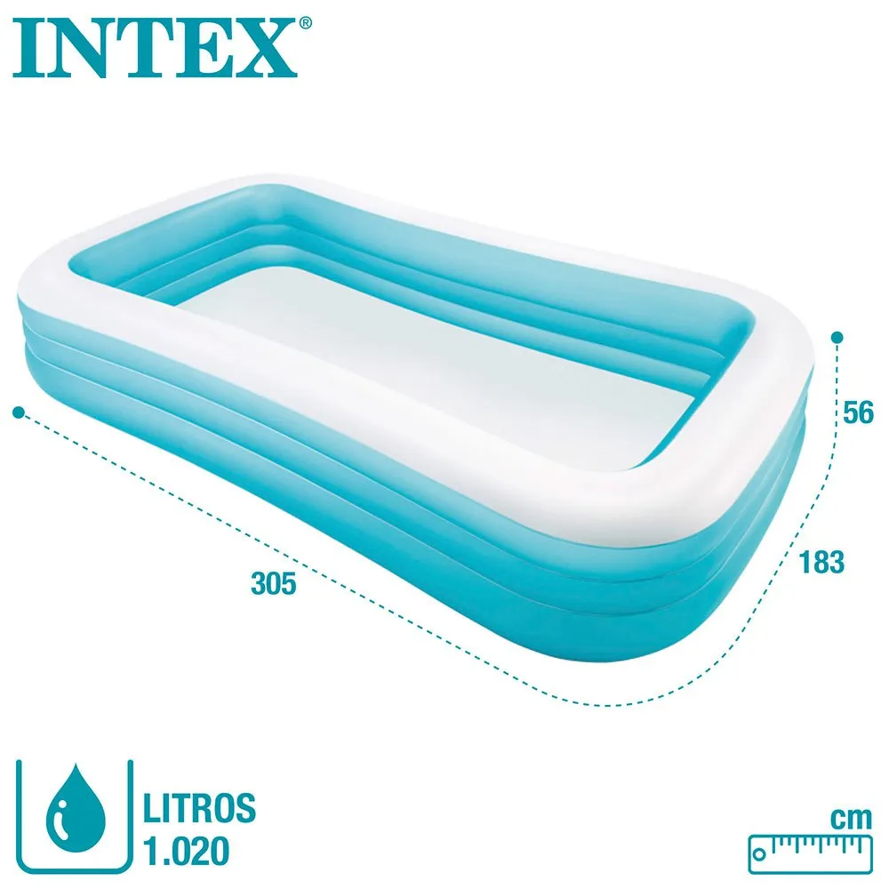 Intex Rectangular Pool, Blue, 305 x 183 x 56cm Intex Rectangular Pool, Blue, 305 x 183 x 56cm