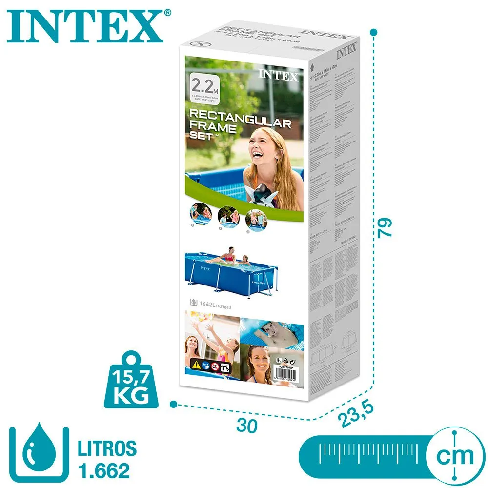 Intex Small Frame Collapsible 220x150x60 Cm Pool, 220 x 150 x 60cm Intex Small Frame Collapsible 220x150x60 Cm Pool, 220 x 150 x 60cm