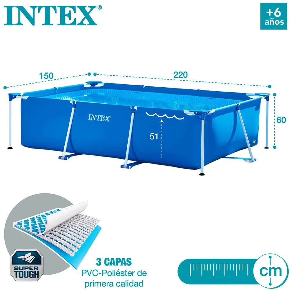 Intex Small Frame Collapsible 220x150x60 Cm Pool, 220 x 150 x 60cm Intex Small Frame Collapsible 220x150x60 Cm Pool, 220 x 150 x 60cm