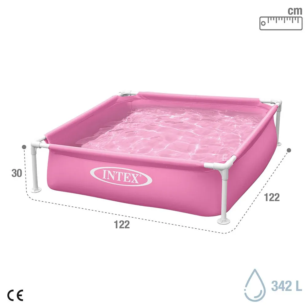 Intex Stahl Quadratischer Aufstellpool 122x122x30 Cm, Pink, 342L Intex Stahl Quadratischer Aufstellpool 122x122x30 Cm, Pink, 342L