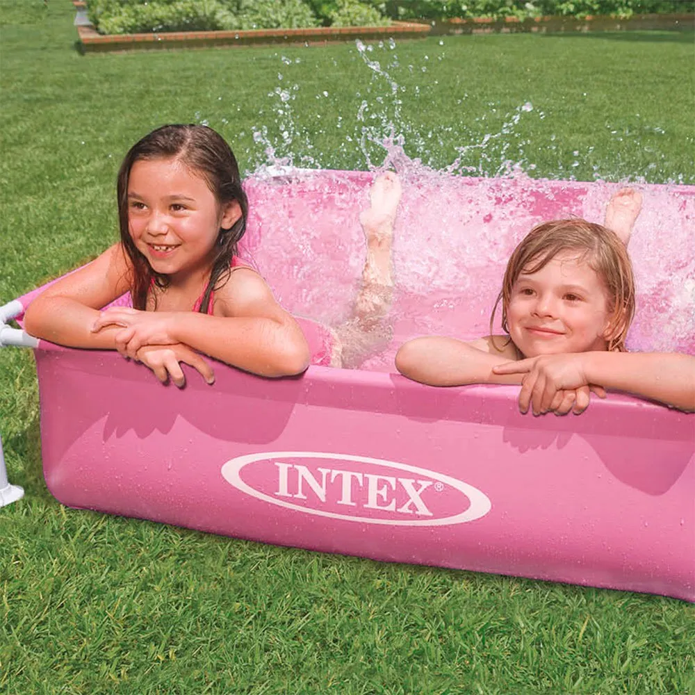 Intex Stahl Quadratischer Aufstellpool 122x122x30 Cm, Pink, 342L Intex Stahl Quadratischer Aufstellpool 122x122x30 Cm, Pink, 342L